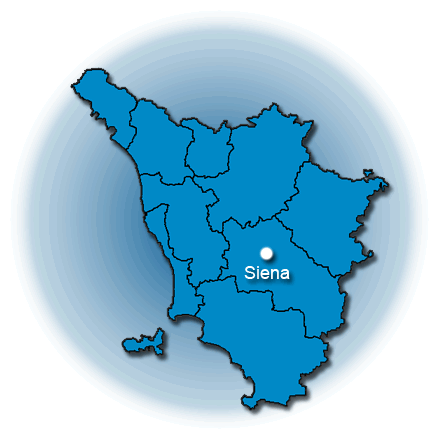 mappa della Toscana con Siena