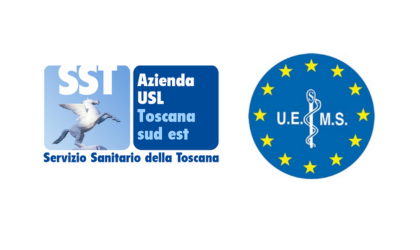 logo aziendale usl toscana sud est e dell'unione europea dei medici specialisti