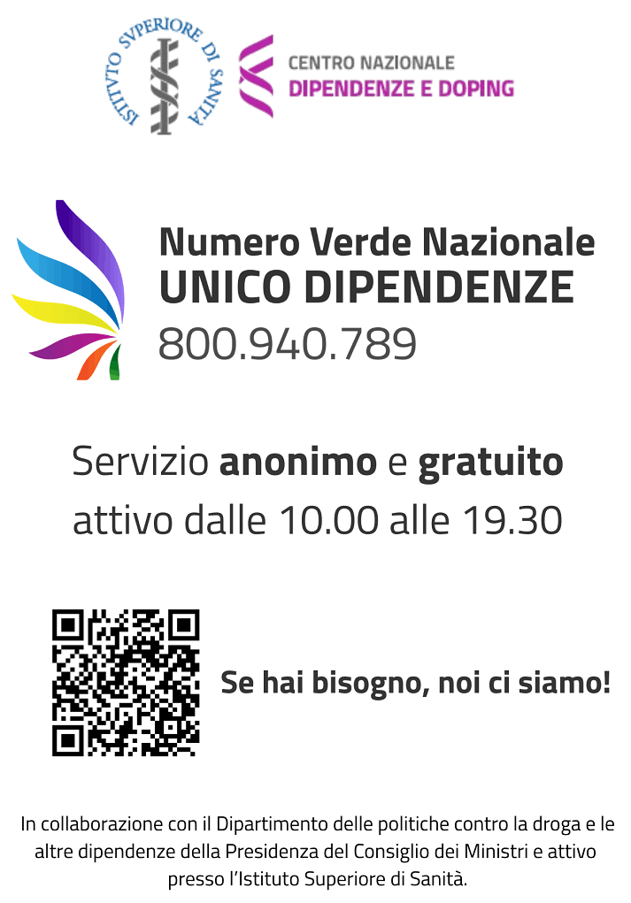 Numero verde nazionale dipendenze 800940789
