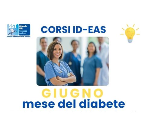scritta azzurra corsi mese del diabete 