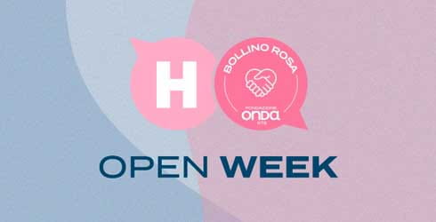 logo open week bollino rosa
