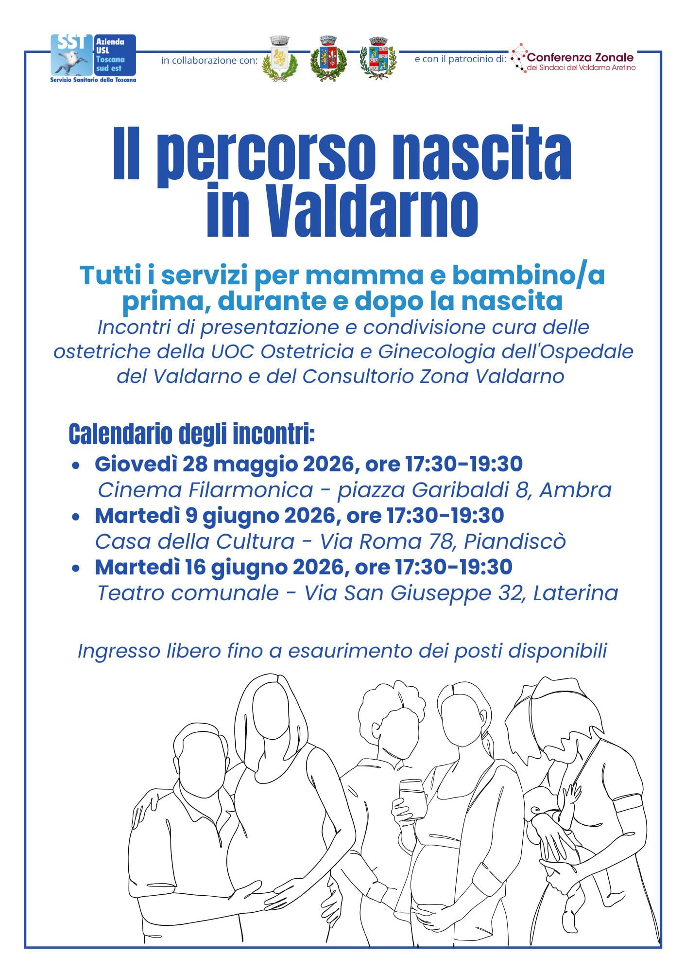 Locandina incontri percorso nascita valdarno