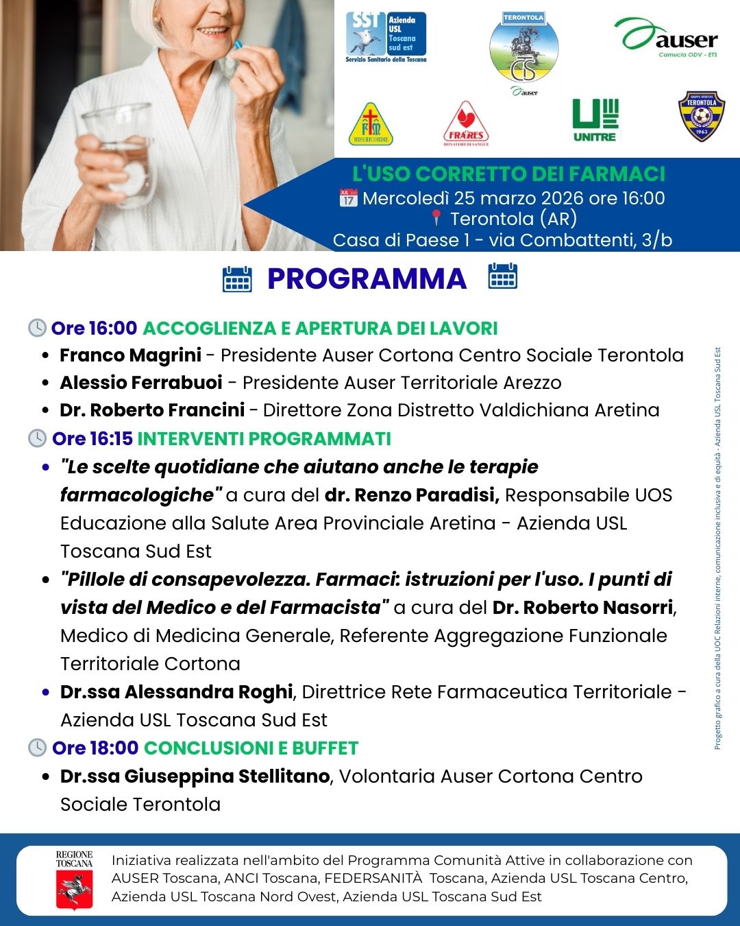 locandina: Uso corretto farmaci - Terontola 25 MARZO