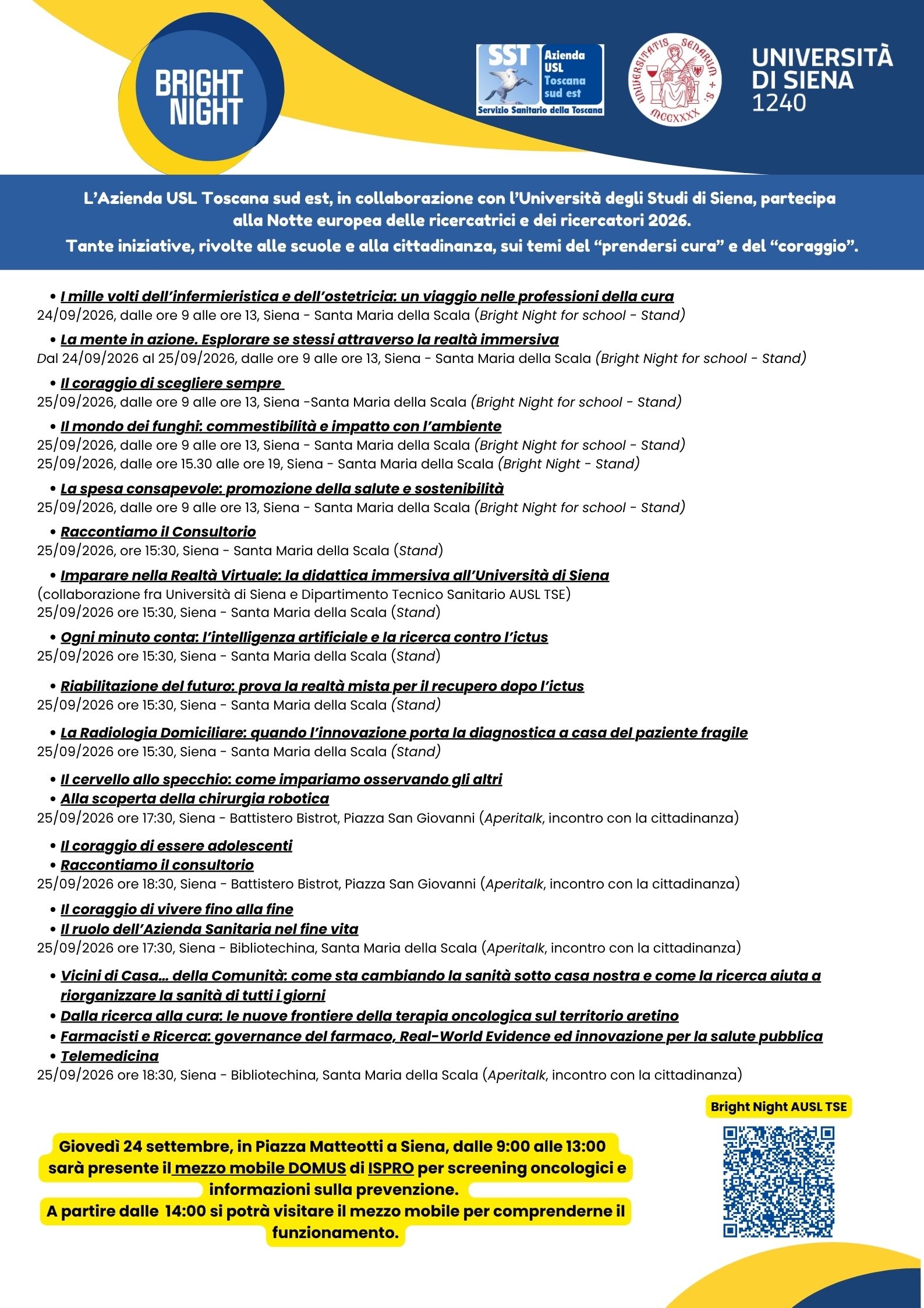 notte ricercatori programma